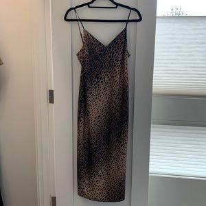 Good American Satin Animal Print Slip Dress